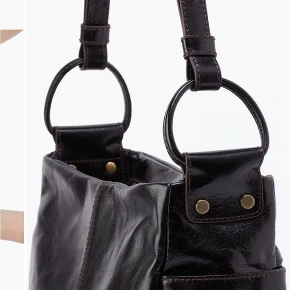 HOBO Classic Black Leather Shoulder Bag - Picture 4 of 10